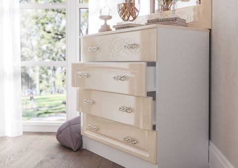 Спальный Гарнитур Венесуэла Люкс №5 МДФ/Жемчуг Глянец 